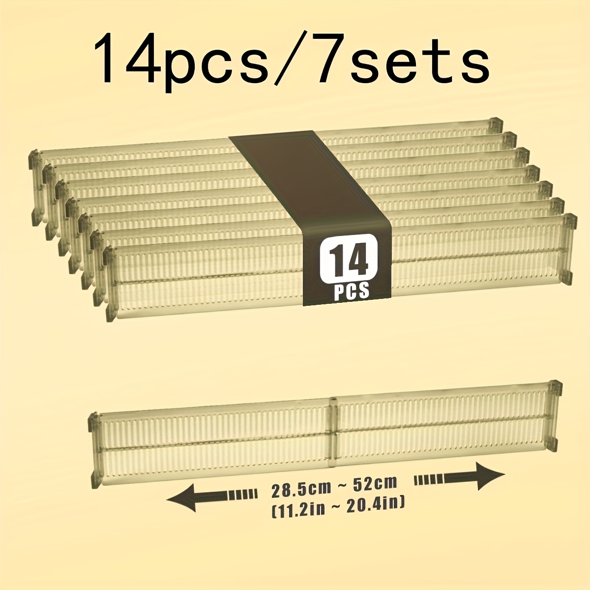 8/10/12/14/16pcs, Drawer Dividers, Adjustable Drawer Separators For Free Combination, Suitable For Kitchen Drawers, Closet Drawers, Office Desk And Dressing Table Drawers
