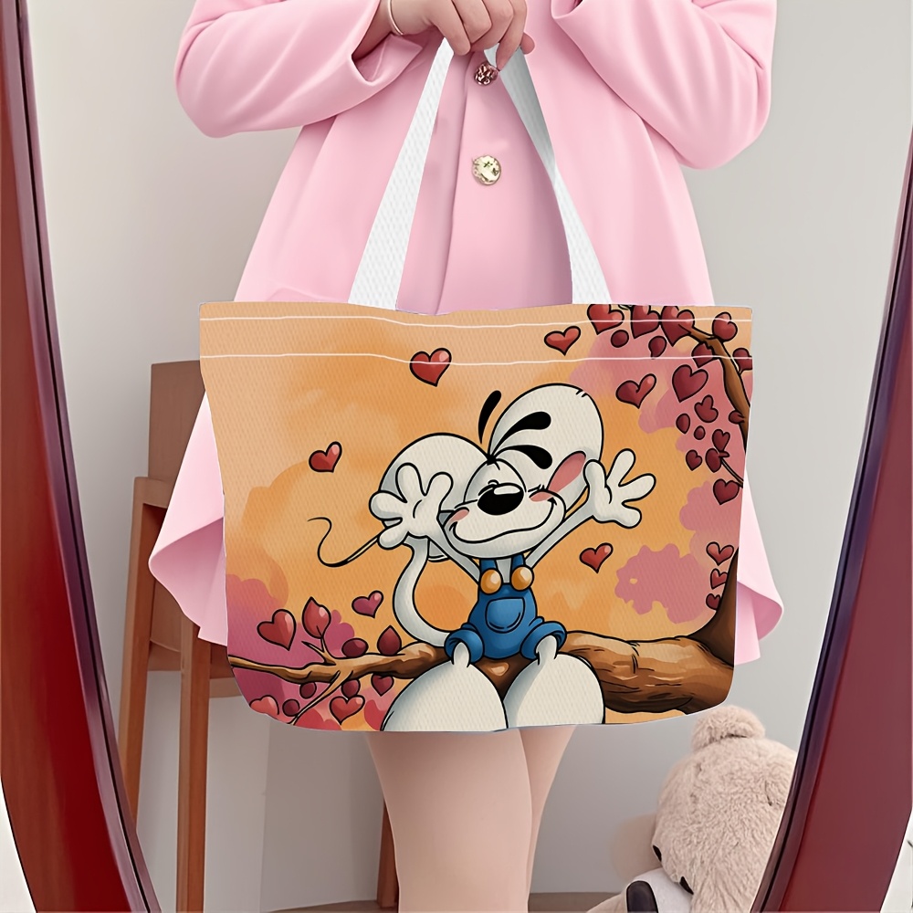 TEMU 1pc Shoulder Bag, Women'-shoulder Bag With Cartoon Mouse On A Pattern, Multi-functional, Handbag, Clutch, Evening Bag, Travel Essential,