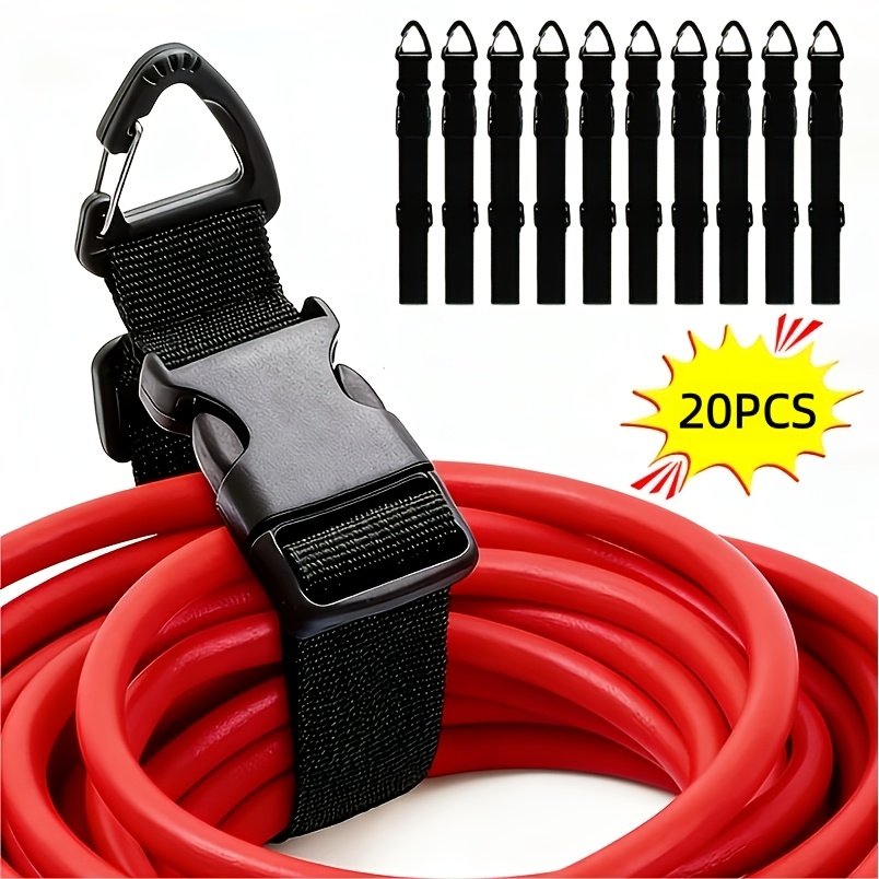 TEMU 20-pack Heavy-duty Adjustable Extension Cord Organizers With Tri-axis Locking | Black Durable Polypropylene Cable Harness, Suitable For Studio