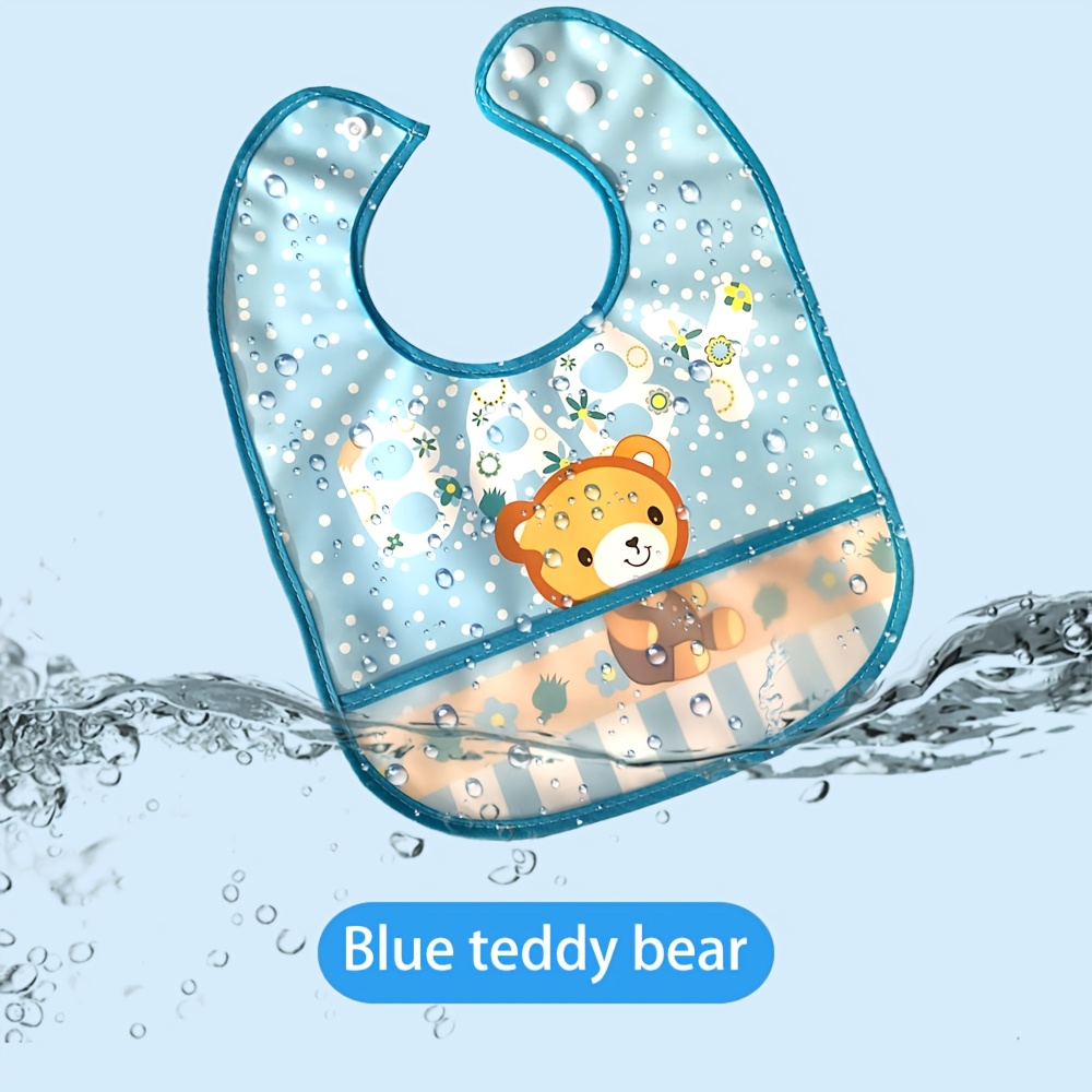 TEMU Baby Feeding Bib, Fixed-size Drool Bib For Toddlers, Easy Clean Infant Bib With Food Catcher, Ideal For Parents, Babies &