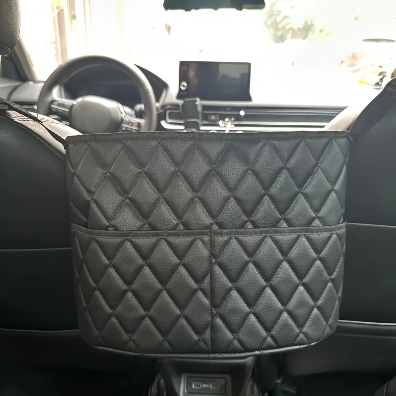 

1 Or 2pcs Of Spacious Car - Sturdy Leather Storage Net Bag For Car Interior Accessories