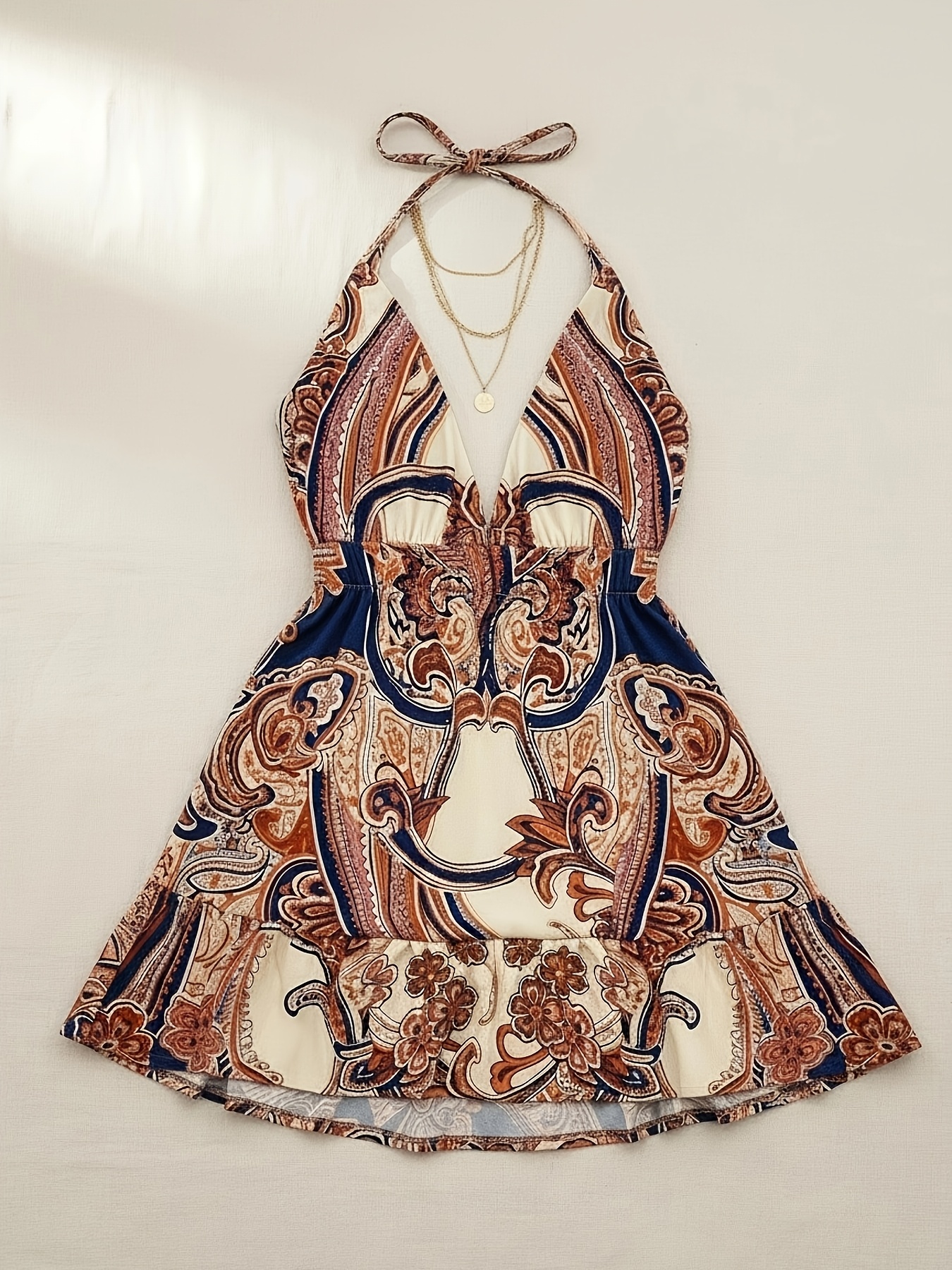 blue dress for baby girl Paisley Halter Dress  Sunbeam Vintage
