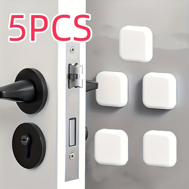 5pcs Self-adhesive Soft Bumper , Effective Shock-absorbing Silent Door Handle Protector Pads, Prevents Collision And Friction Damage, -and-stick Installation