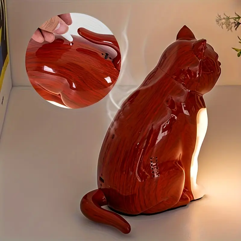 cute cat shaped led table lamp with touch control usb rechargeable 3 color dimmable light for bedroom living room study and dining room gift for christmas and halloween cat decor Product details 6
