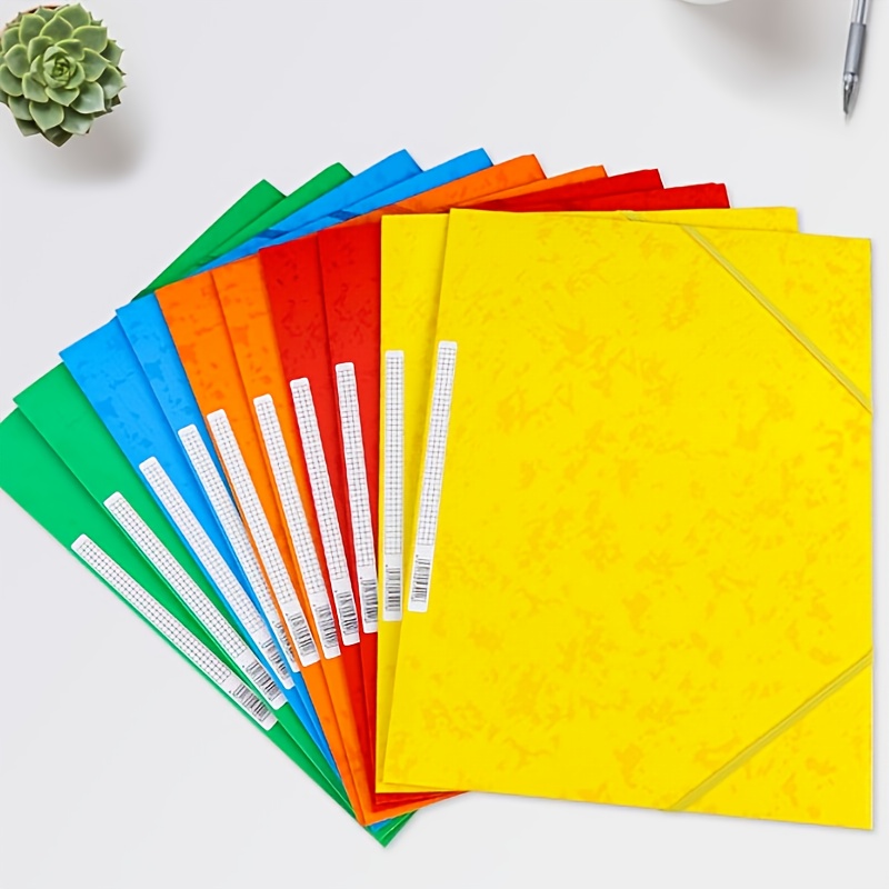 5pcs A4 Office Project Binder With Elastic Closure - Large Capacity File Bag, Drawstring File Bag, Business Negotiation Folder, Office Material, File Storage