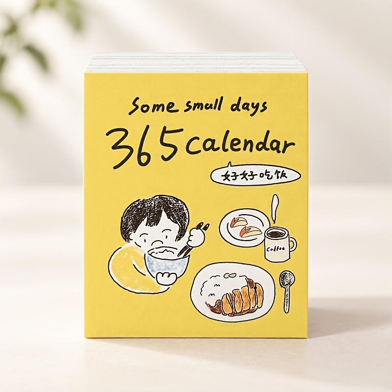 TEMU Calendario de quitar y pegar de la serie "" 2027 - Mini calendario de ilustración diaria, planificación diaria, estilo de ilustración lindo,