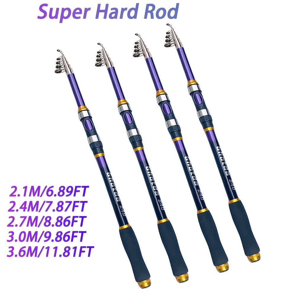 3.6m portable carbon fiber telescope fishing rod 2.1-3.6m Telescopic Fishing Rod, Portable Carbon Fiber Sea Fishing Rod with  * Grip - Strong * Outdoor Fishing Tool