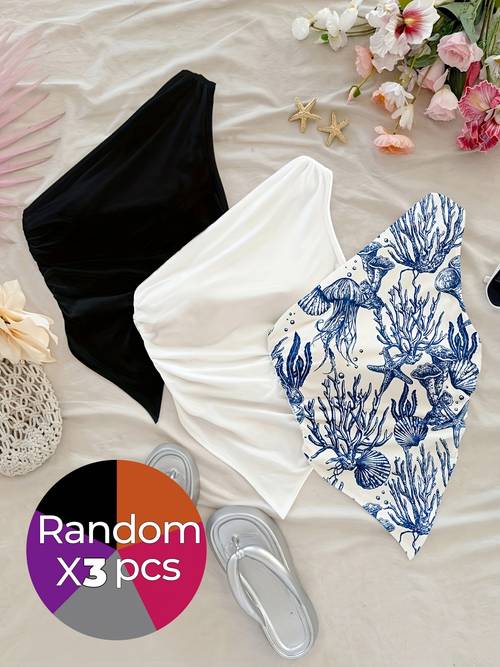 imagen del artículo juego de 3 camisetas sin deportivas y casuales para mujer de color aleatorio