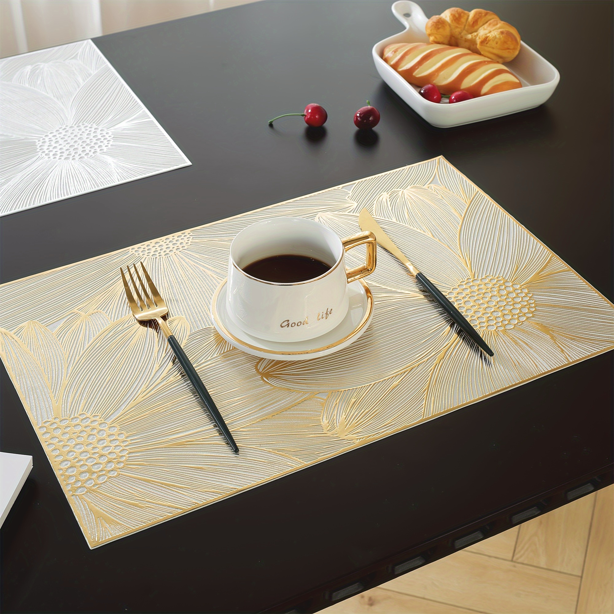 6/8pcs Manteles de Mesa para Restaurante, Manteles de PVC, Manteles  Aislantes de Dorados y Adecuados para B