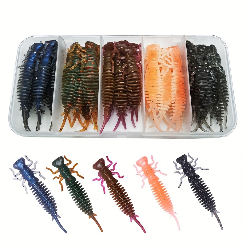 

40pcs Soft Fishing Lures, 2.17" Pvc Shrimp Baits - Lightweight & For Freshwater And Saltwater Angling