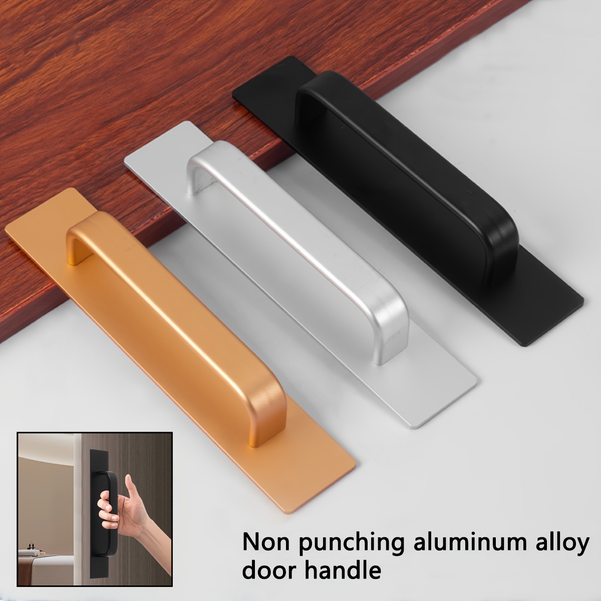 

Self-stick Adhesive Cabinet Handles - Stainless Steel No-drilling Easy Installation Handles For Cabinet Door Window Drawer & Refrigerator Microwave