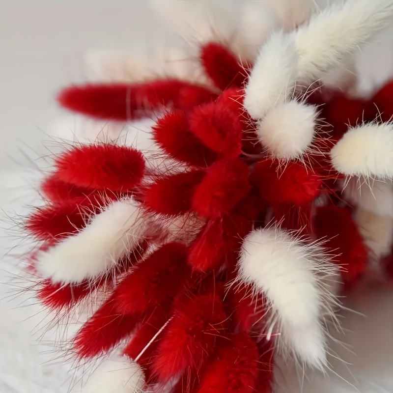 58 Piezas de Ramo de Hierba de Pampas Artificial - Hierba Rattail Roja y Blanca, para Navidad, Halloween, Pascua, Acción de Gracias, Bodas, Fiestas, Decoración del Hogar y Cocina