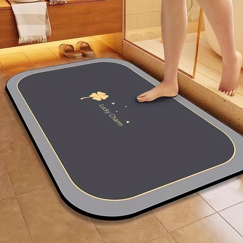 

Luxury Non-slip Bathroom Mat - Absorbent, Machine Washable Polyester Floor Rug With Pvc Backing For Home & Hotel Use