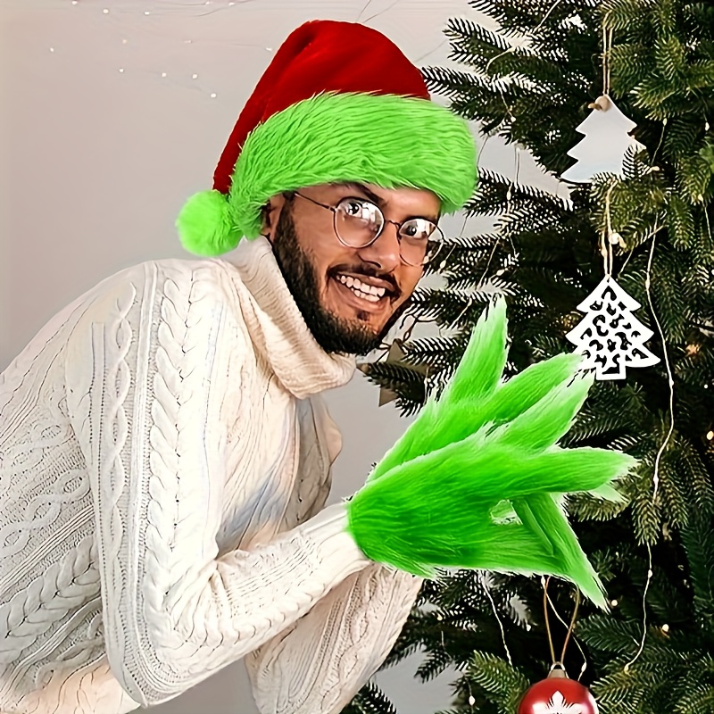 2pcs halloween christmas hat accessories santa hat green