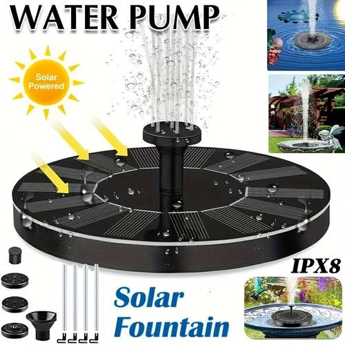 1 4w solar bird bath fountain pump with nozzles fixing bars ipx8 free standing floating solar powered garden water feature aquarium pump for bird bath pond pool outdoor garden home decor