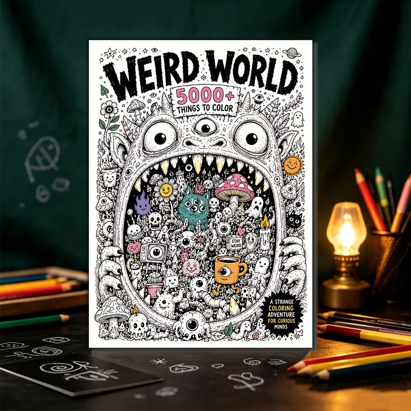 TEMU 1pc A5 Coloring Book, Vintage Gothic Line Art, Stress Relief Anti-anxiety Adult Coloring Pages