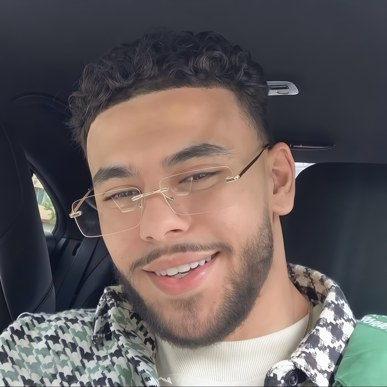 TEMU 1 Pair Of Men's Frameless Metal Glasses - Elegant Golden- Frames, Transparent Pc Lenses, Stylish And Lightweight For Daily Use, Commuting