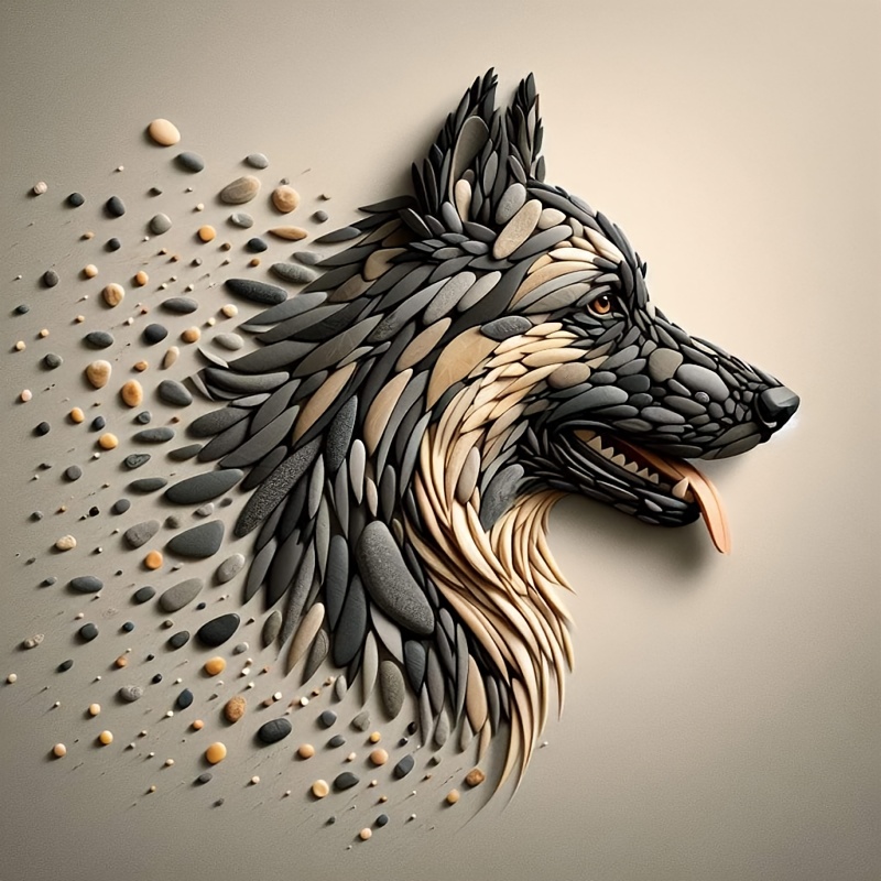 

Diamond Painting Kit 3d Cartoon Wolf Animal Art Design, Suitable For Office And Home Decoration Living Room Bedroom Diamond Painting Kit, Send Friends For Their .