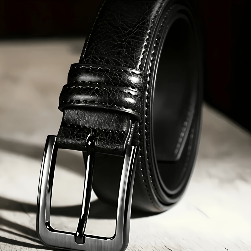 Men's Split Leather Alloy Buckle Belt, Business Casual Versatile Design