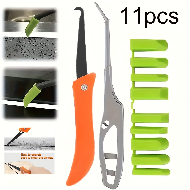 Image of 11pcs Caulking Tool Set, Sealing And Finishing Tool Set, With 9 Scrapers And Cleaning Hooks - Bathrooms, Kitchens, Windows And Sinks - Lightweight, Portable, No Power Required