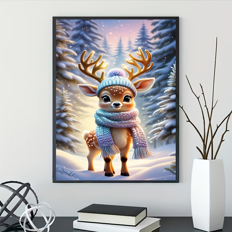 Mosaic Reindeer Acrylic online Canvas Painting