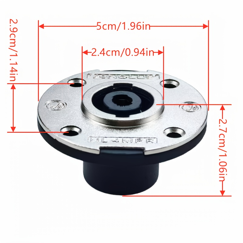 TEMU Mw Audio Professional Speaker Accessory - Large Round , 4-core Connector, Standard Socket, Durable Abs Material, For Modern Audio Systems,