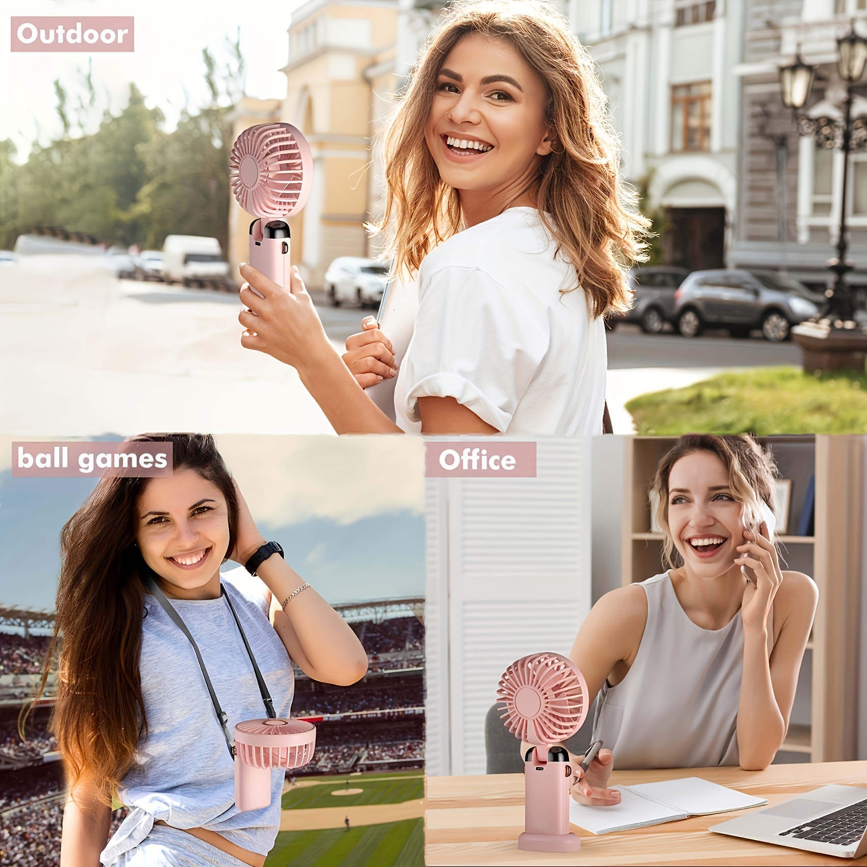 1pc mini portable fan handheld fan personal mini fan usb rechargeable 5   90   powered mini fan with led display desk fan   bedroom outdoor travel camping back to school supplies details 4