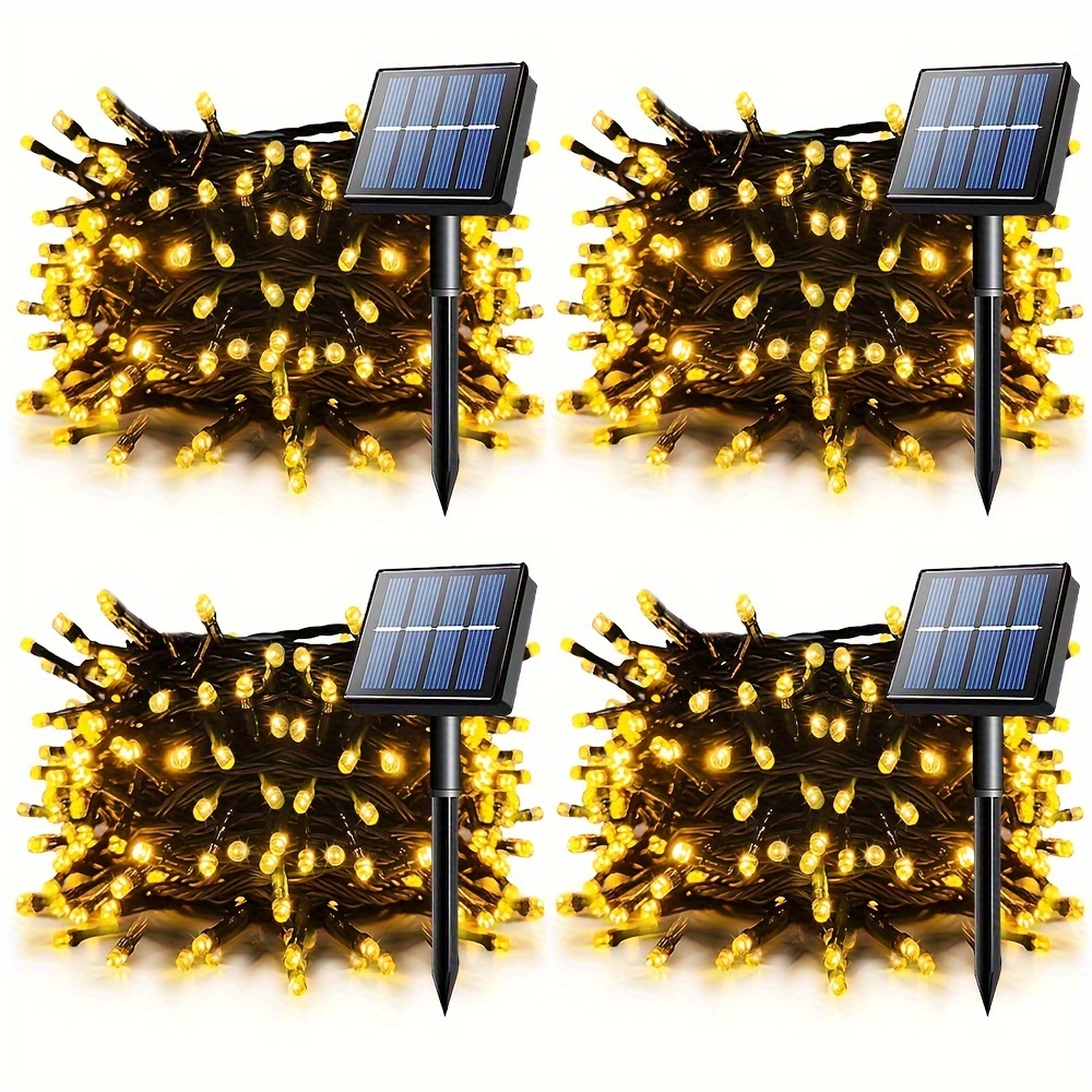 

4pack 100led Solar String Lights Total 131ft, Solar Christmas Tree Lights With 8 Modes, Xmas String Lights For Indoor Home Patio Party Decorations