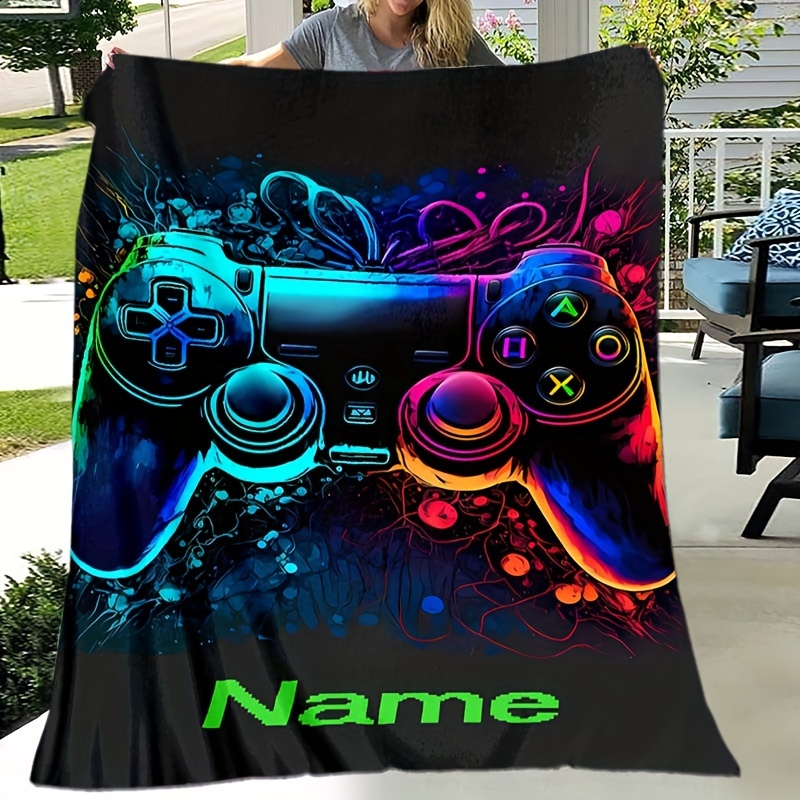 

Customizable Gamer Name Blanket - Soft, Warm Flannel Throw For , Camping & Travel - Unique Video Game-themed Gift Idea