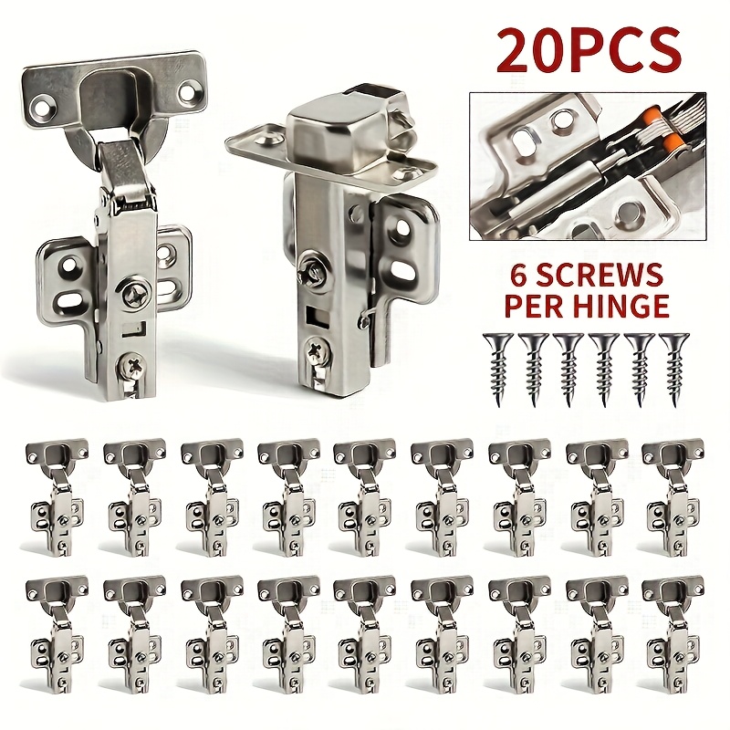 

10/20 Pack European , Full 110° 3d Adjustable, Polished Metal With Screws For Cabinet Doors