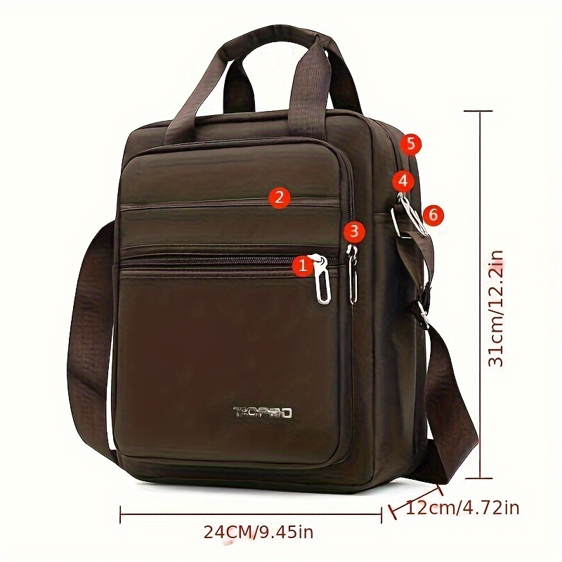 

Large Capacity Shoulder Bag Crossbody Bag Briefcase With Anti-theft Zipper Layer