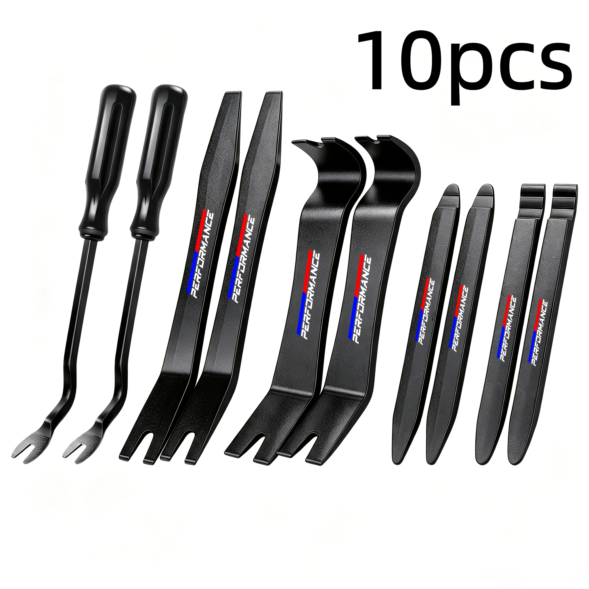 TEMU 10pcs Car Trim Removal Tool Kit, Scratch-free Plastic Pry Bar Auto Interior Door Panel Dashboard Audio Molding Tool Set, Fastener Clip Remover