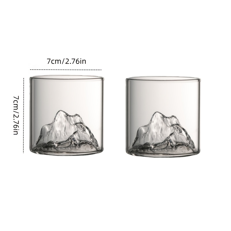 Image of 2pcs View Cup, Japanese Cup, Mountain Hidden Cup, Whiskey Glass, Cup, Liquor Glass, Home Aesthetic Water Cup, Tea , Easy To Of Two, Suitable For Parties, Birthday Gatherings, Etc