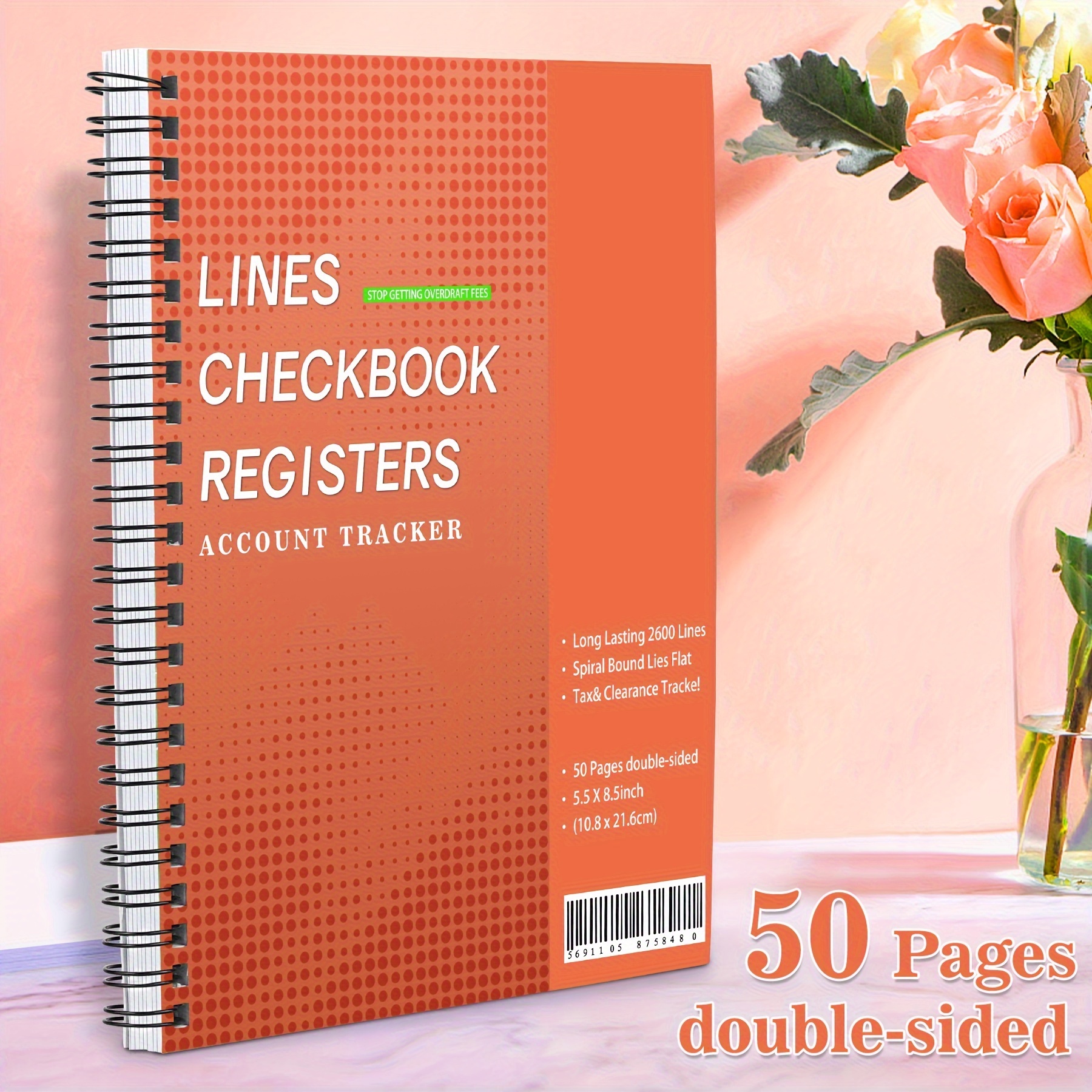 

Lines Checkbook Registers Account - 100 Pages, Upgraded Thick Paper, 5.5x8.5 Inches, Accounting Journal For Small Business & Personal Use, Track Accounts, Deposits, Expenses & Balances