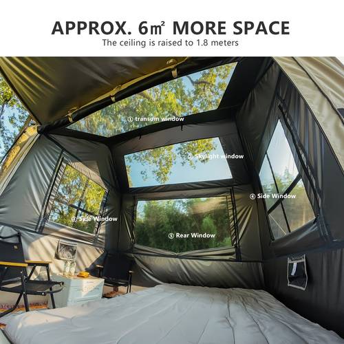 toldo de techo de rápida para camping súper exterior, juego completo de vinilo con protección solar