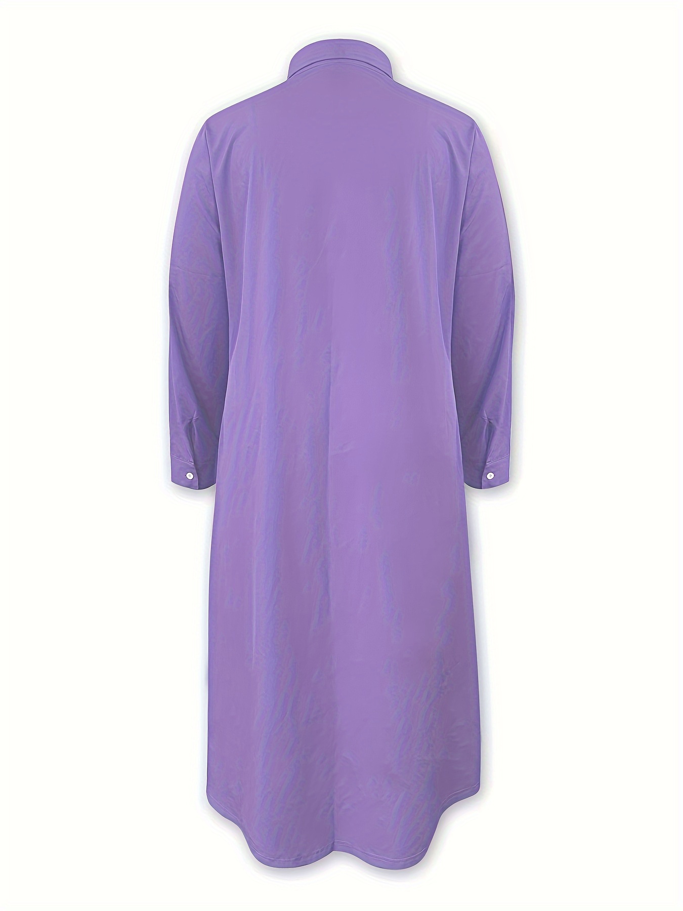 plus size elegant collar shirt dress solid black long sleeve