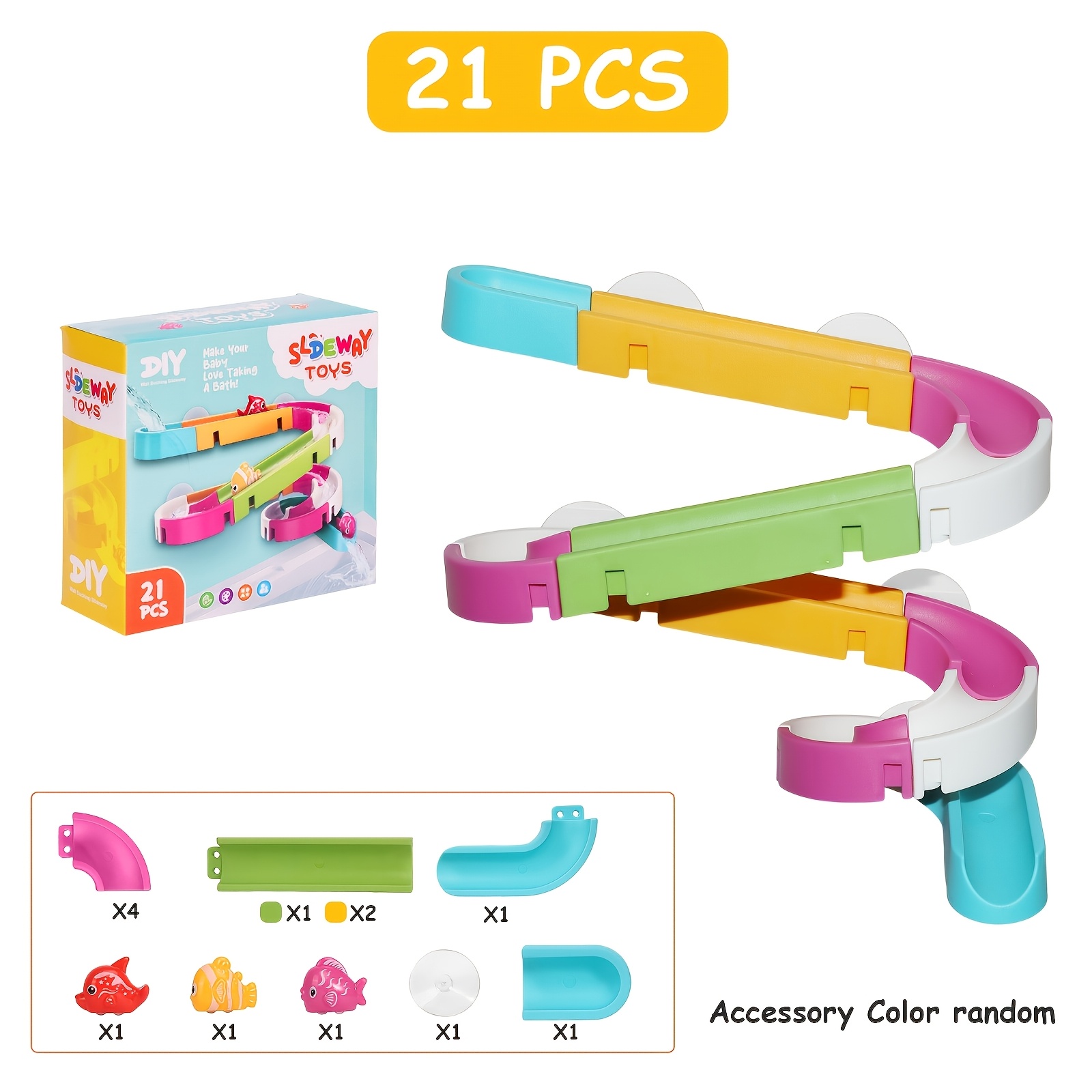 DIY Water Play Toy Set with Slide & Spinning Fish
