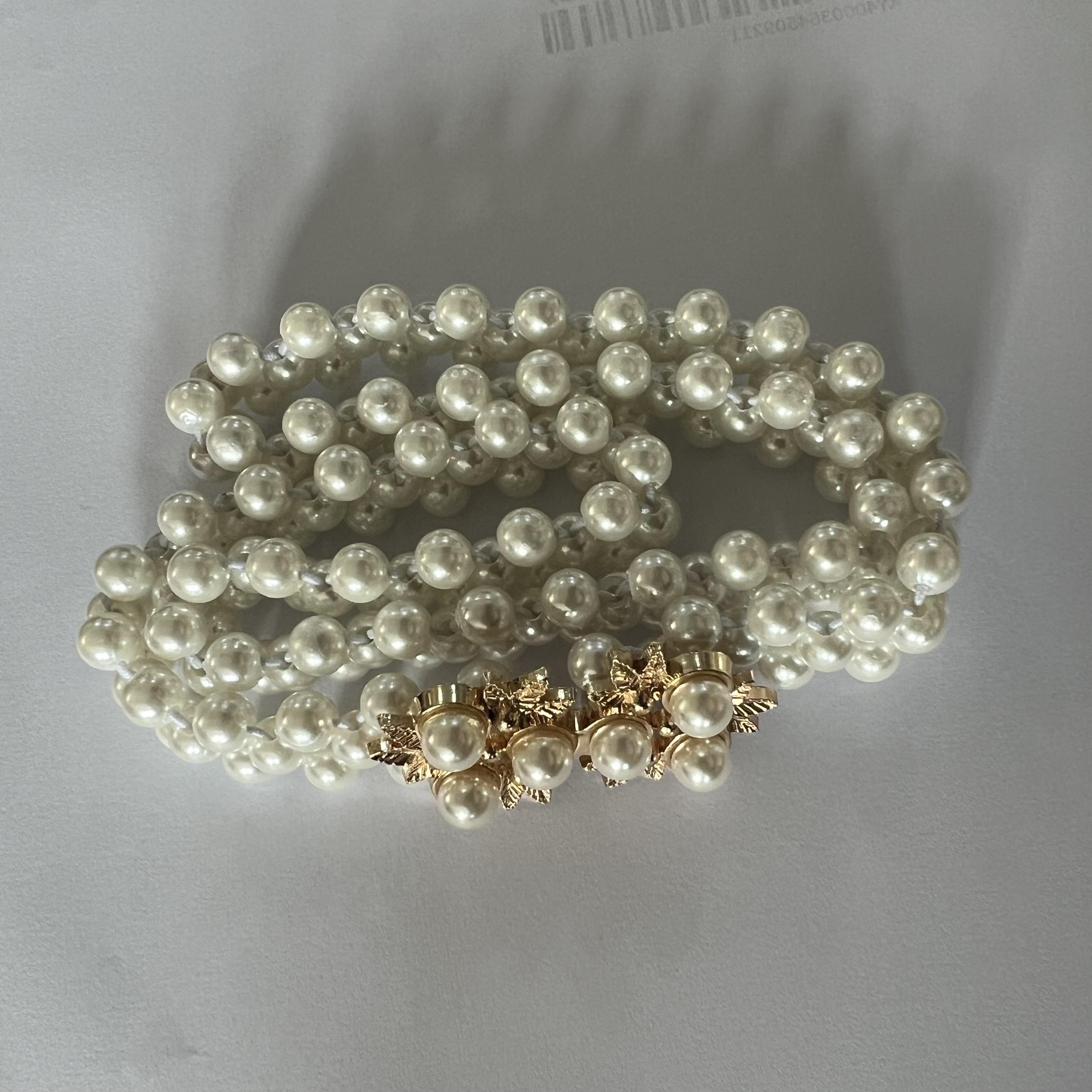 Faux Pearl Chain Elastic Belt Round Pearl Buckle Elegant - Temu