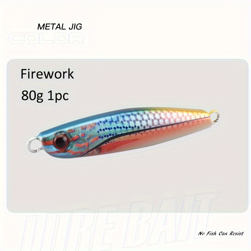 Deep Water Fast Slow Metal Lead Jig Slow Pitch Jigging Saltwater Fishing  Lures 4 Colors Glow, 40g/80g/120g/160g/200g