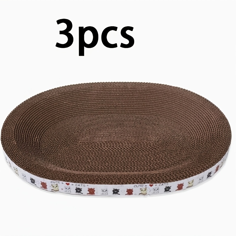 Image of Oval Cat Scratching Board 3pcs Set, Cat Claw Grinding Training Toy, Durable Non-slip Scratching Pad, Pet Supplies
