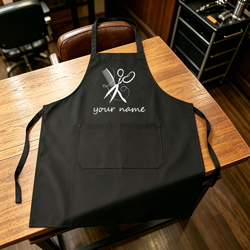 TEMU Customizable Personalized Hairdresser Apron With Name Or Text, Durable And Easy To Clean. An Ideal Gift For Barbers And Beauty Schools, Suitable