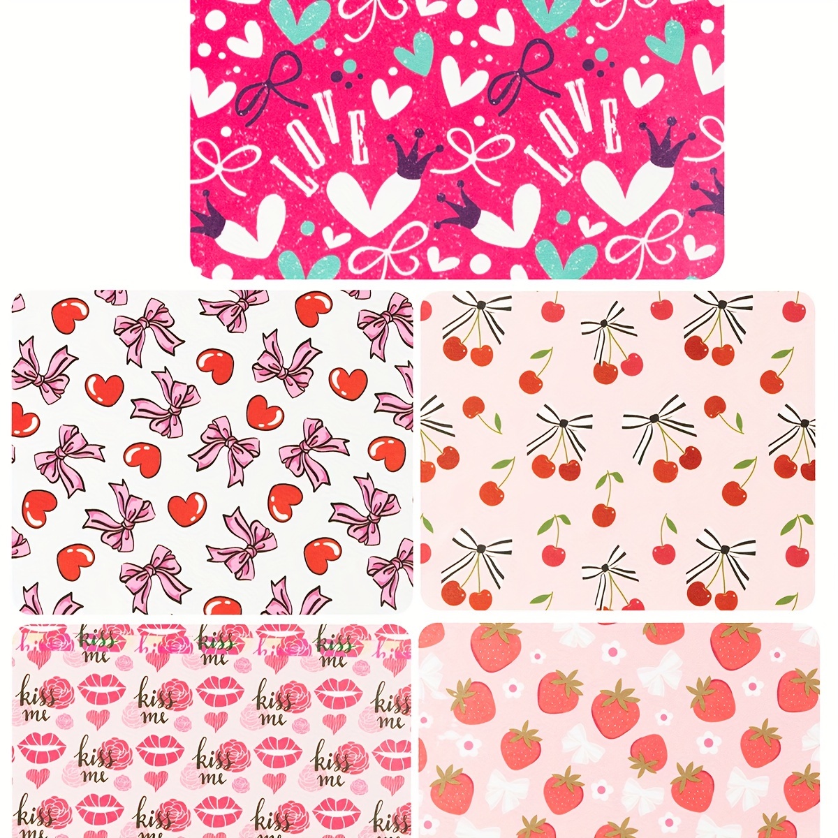 5pcs Set Of Fashionable Printed Ladies' Eyeglass Cleaning Cloths