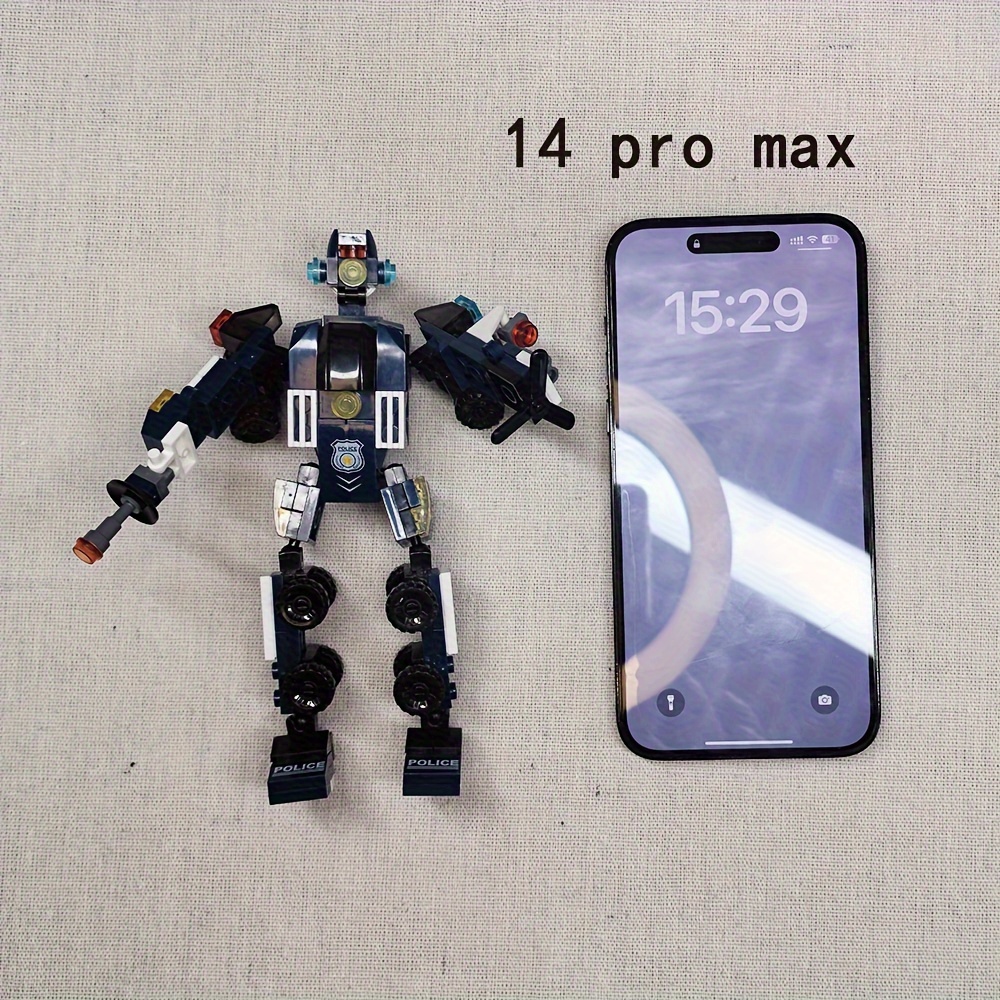 robot policía en juega pequeños juguetes bloques Temu Colombia