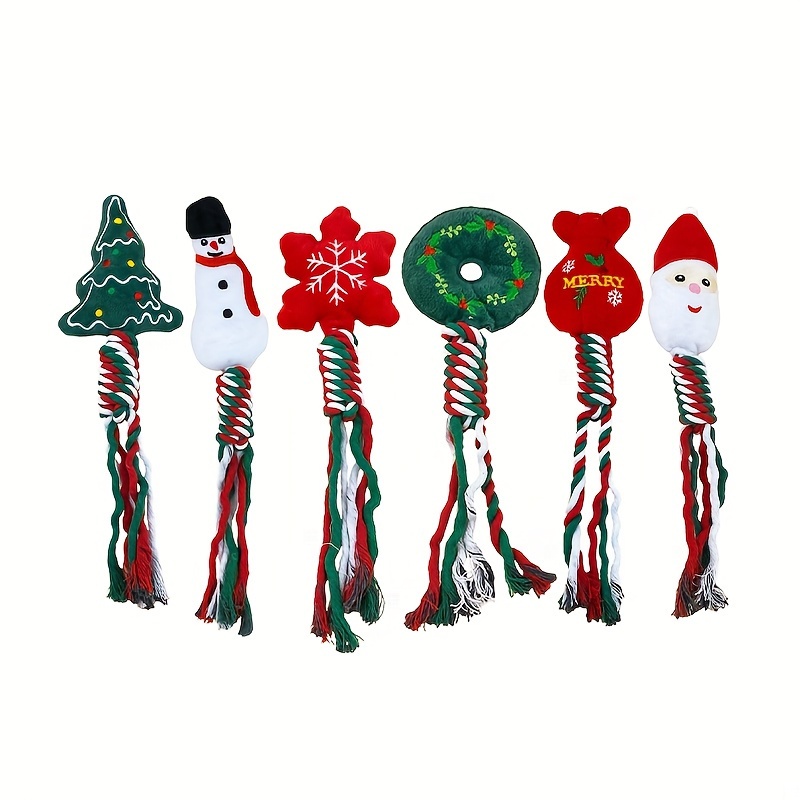 

[customer ] 2pcs Christmas Plush Squeaky Dog Toys - Chew & Dental Health Interactive Breeds, Indoor/outdoor Fun