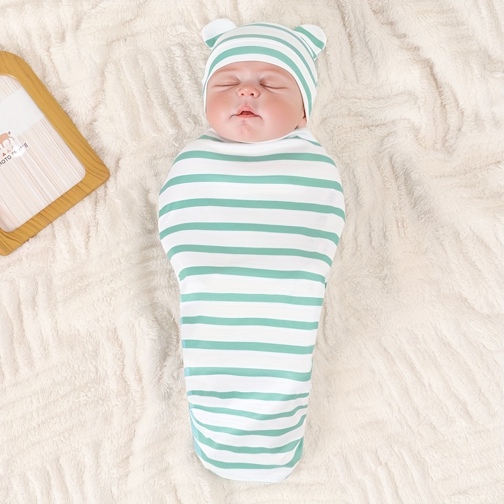 conjunto envoltura gorro recién nacido diseño Temu Dominican