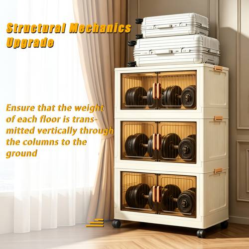 extra large space saving storage cabinet stackable storage boxes 2 4 5tier foldable storage cabinet with wheels lids lidded storage bins organizer for entrance bedroom wardrobe office multi functional for books clothes shoes