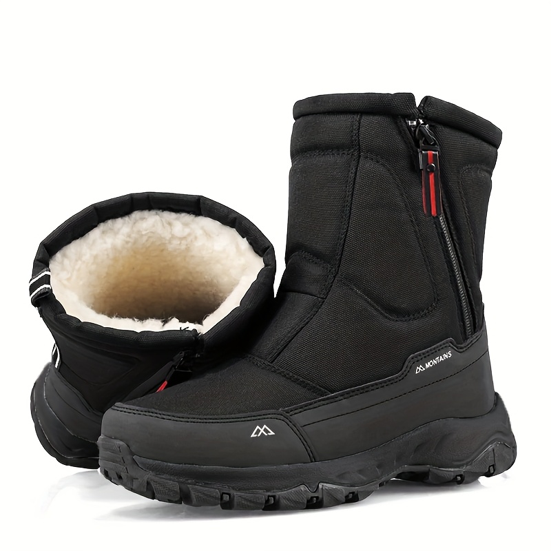 mens heavy duty winter snow boots thick rubber sole zipper Temu