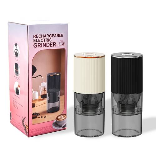 item picture 1pc electric coffee bean grinder adjustable grind size detachable washable ceramic burr automatic control portable design for home kitchen use ideal gift for in black and white options