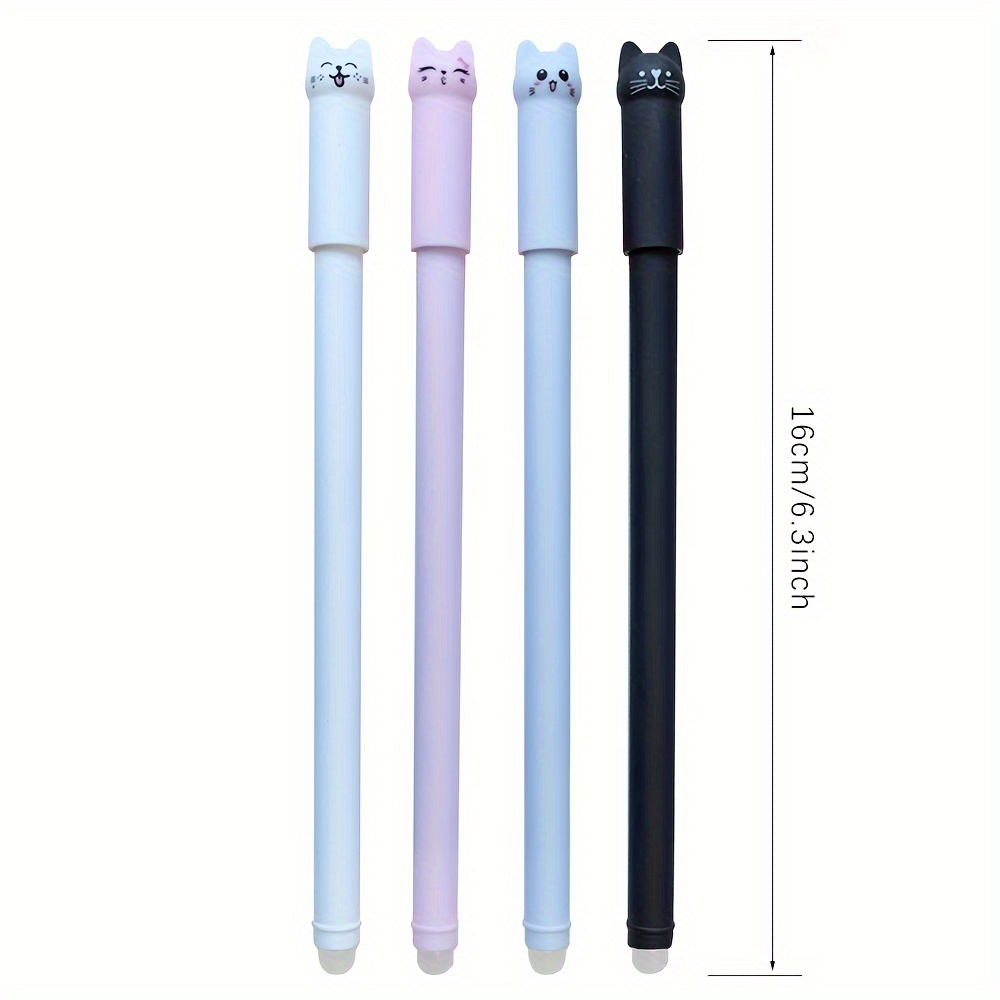 

6pcs Cat Erasable Gel Pens -in , 0.5mm - For Office & School Supplies