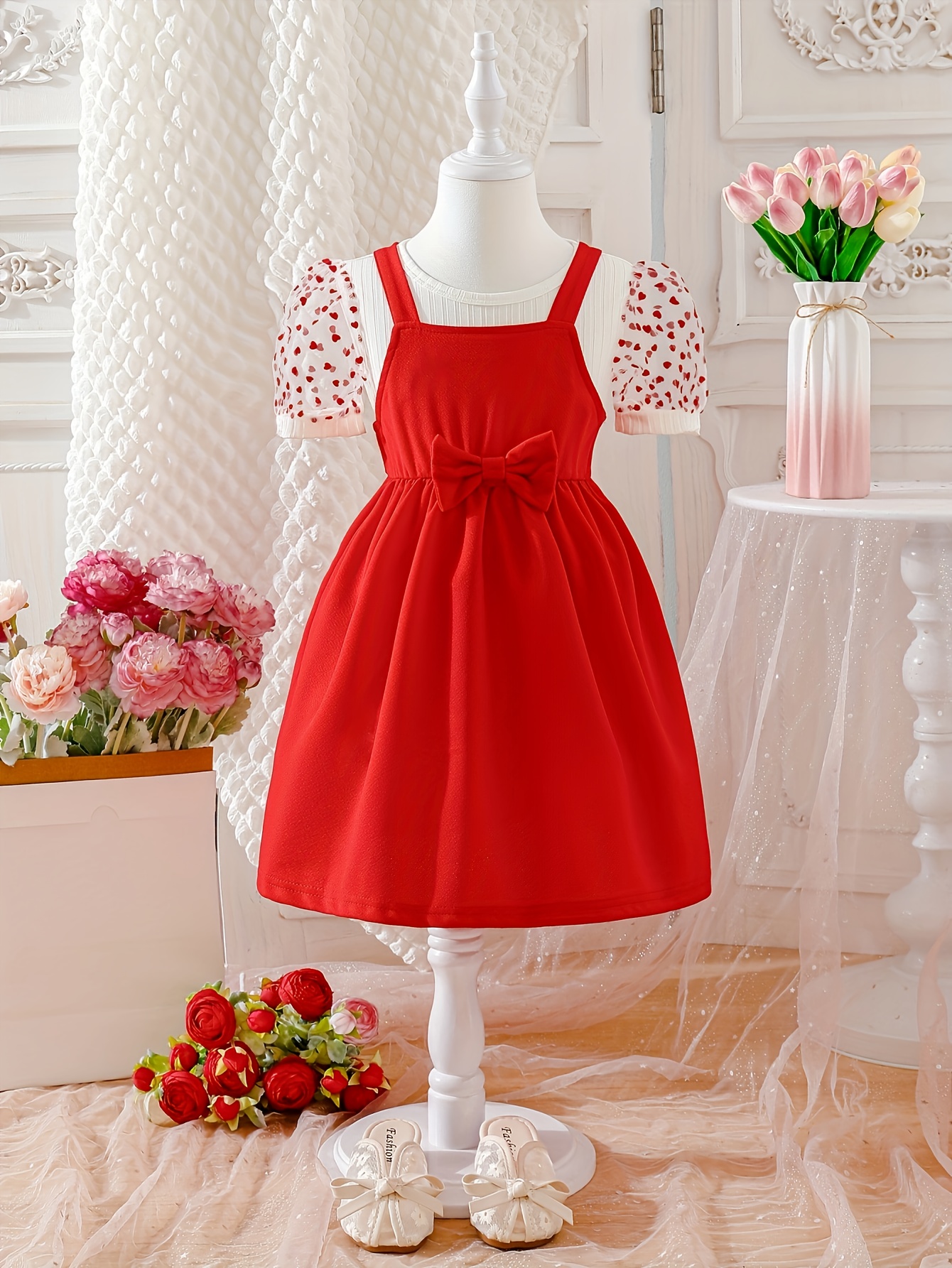 girls dress cute essential style red dress - Temu Mauritius